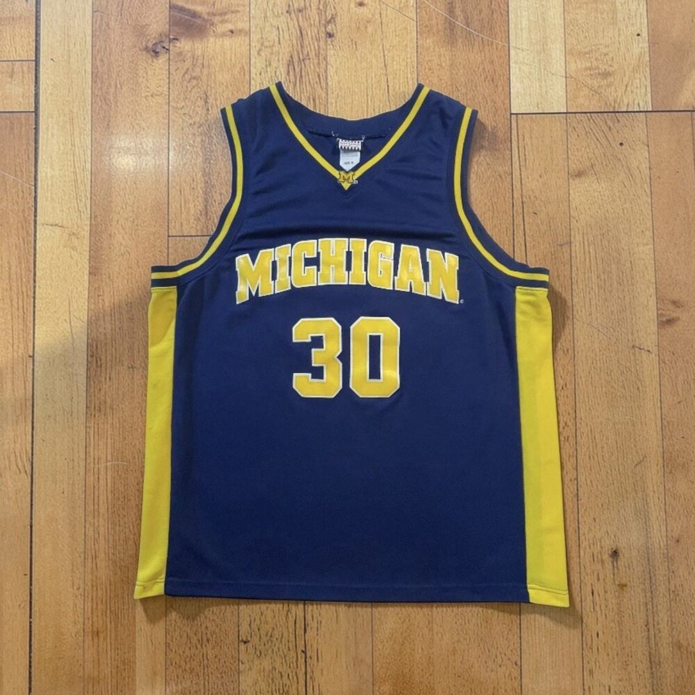 Vintage Y2K Michigan Wolverines Basketball Jersey #30 XL Blue Foot Locker‎ Sewn